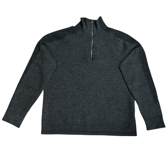 Smartwool 1/4 Zip Mens Large Charcoal Pullover Sweater 100% Merino Wool - Picture 4 of 12